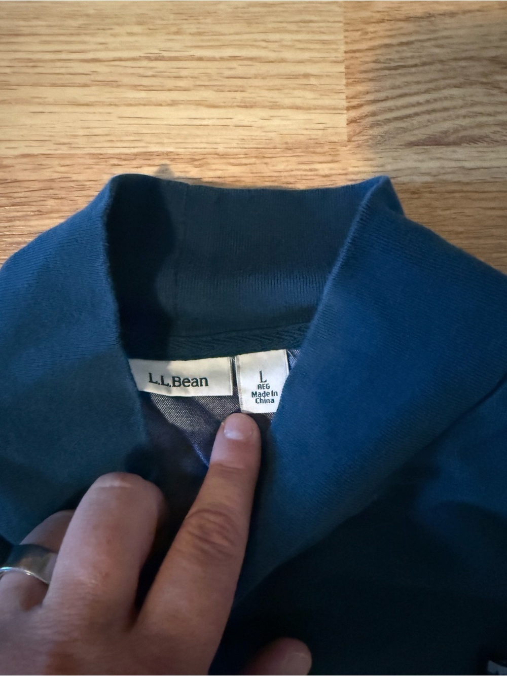 L.L. Bean Women's Colorblock Crewneck Sweater - Teal & Mustard - Picture 2 of 2